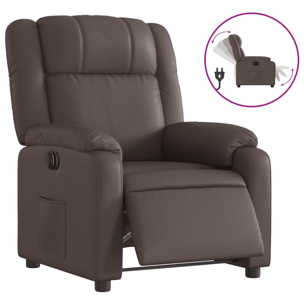 Fauteuil inclinable électrique Marron Similicuir