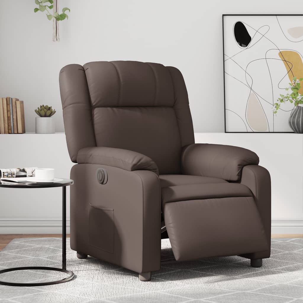 Fauteuil inclinable électrique Marron Similicuir