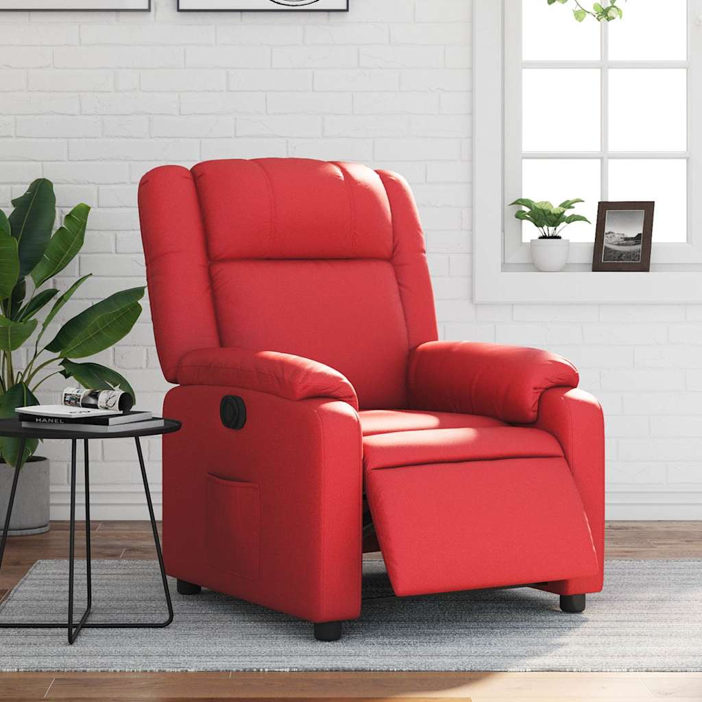 Fauteuil inclinable électrique Rouge Similicuir