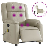 Fauteuil de massage inclinable électrique crème similicuir