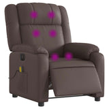 Fauteuil de massage inclinable électrique marron similicuir