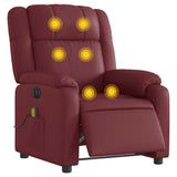 Fauteuil de massage inclinable électrique rouge bordeaux