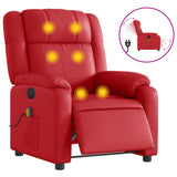 Fauteuil de massage inclinable électrique rouge similicuir