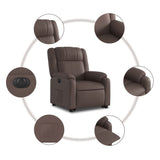 Fauteuil inclinable électrique marron similicuir