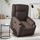 Fauteuil inclinable électrique marron similicuir