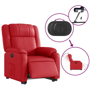 Fauteuil inclinable électrique rouge similicuir