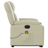 Fauteuil inclinable de massage électrique crème similicuir