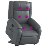 Fauteuil inclinable de massage électrique gris similicuir