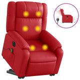 Fauteuil inclinable de massage électrique rouge similicuir