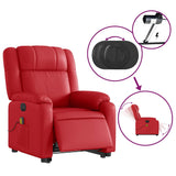 Fauteuil inclinable de massage électrique rouge similicuir
