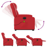 Fauteuil inclinable de massage électrique rouge similicuir