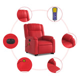 Fauteuil inclinable de massage électrique rouge similicuir