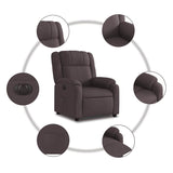 Fauteuil inclinable électrique Marron foncé Tissu