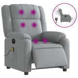 Fauteuil de massage inclinable électrique gris clair tissu