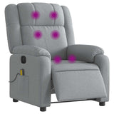 Fauteuil de massage inclinable électrique gris clair tissu