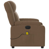 Fauteuil inclinable de massage électrique marron tissu