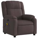 Fauteuil de massage inclinable électrique Marron foncé Tissu