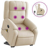 Fauteuil inclinable de massage Crème Tissu
