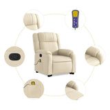 Fauteuil inclinable de massage Crème Tissu