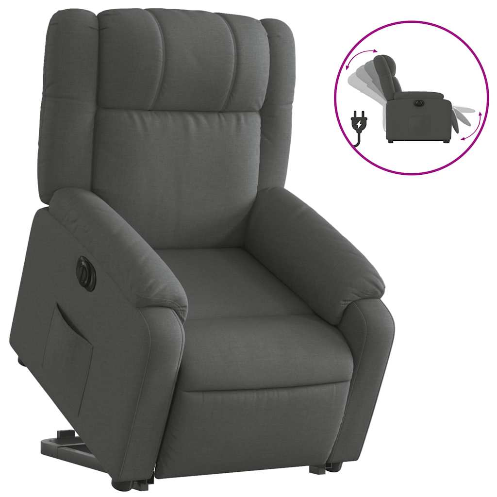 Fauteuil inclinable électrique gris foncé tissu
