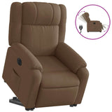 Fauteuil inclinable électrique marron tissu