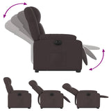 Fauteuil inclinable électrique marron foncé tissu