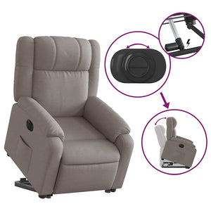 Fauteuil inclinable électrique taupe tissu