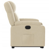 Fauteuil inclinable électrique crème tissu