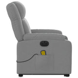 Fauteuil inclinable de massage électrique Gris clair Tissu