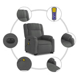 Fauteuil inclinable de massage électrique Gris foncé Tissu