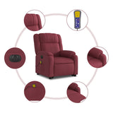 Fauteuil inclinable de massage électrique Rouge bordeaux Tissu