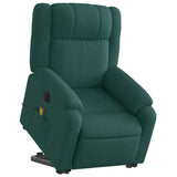Fauteuil inclinable de massage électrique Vert foncé Tissu