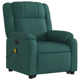 Fauteuil inclinable de massage électrique Vert foncé Tissu