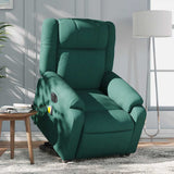 Fauteuil inclinable de massage électrique Vert foncé Tissu