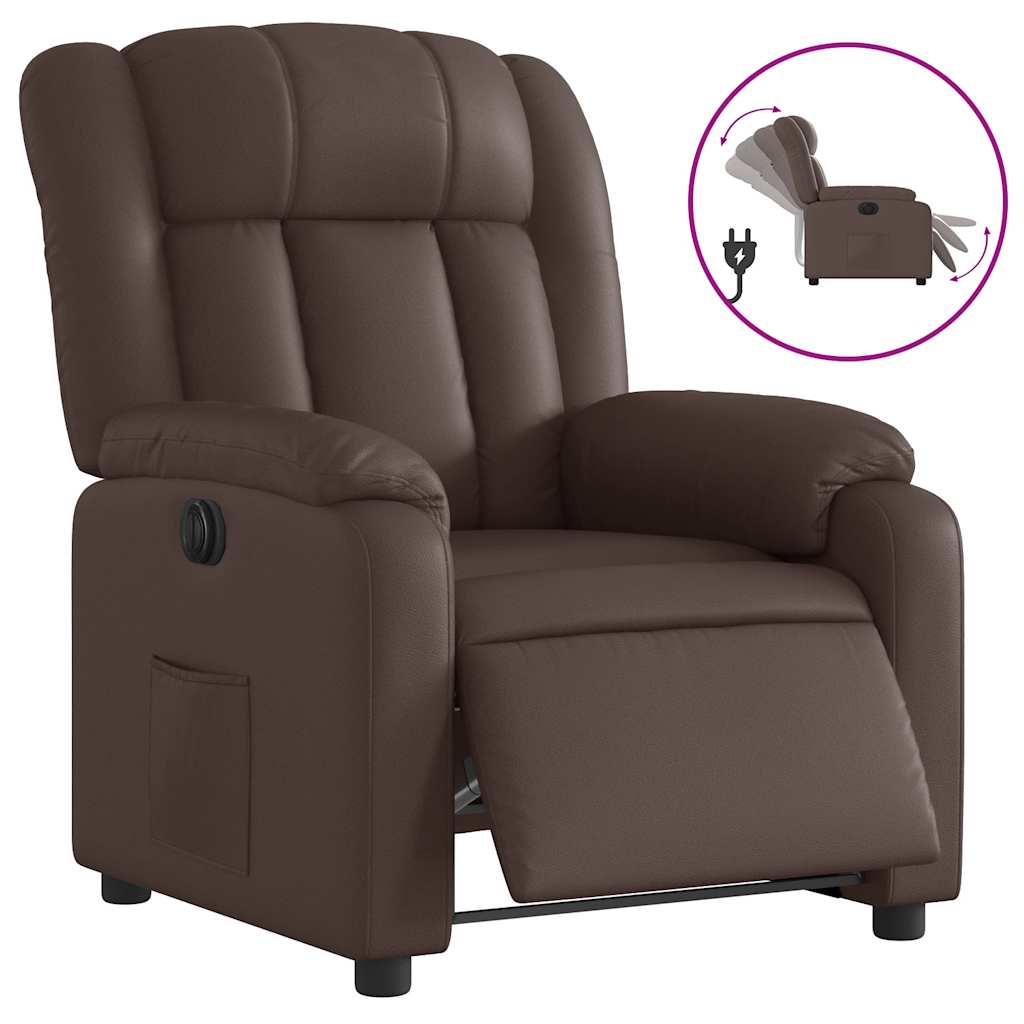 Fauteuil inclinable électrique Marron Similicuir