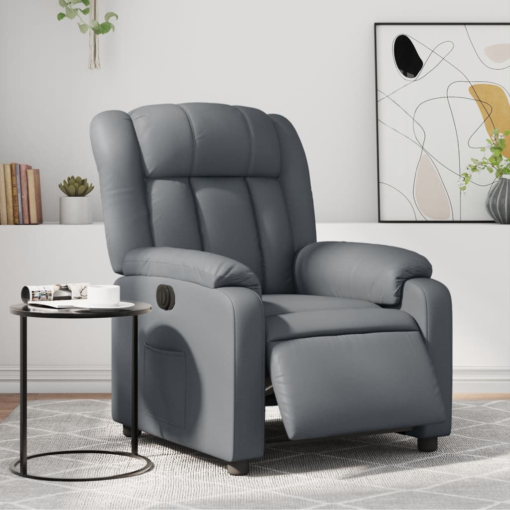 Fauteuil inclinable électrique Gris Similicuir
