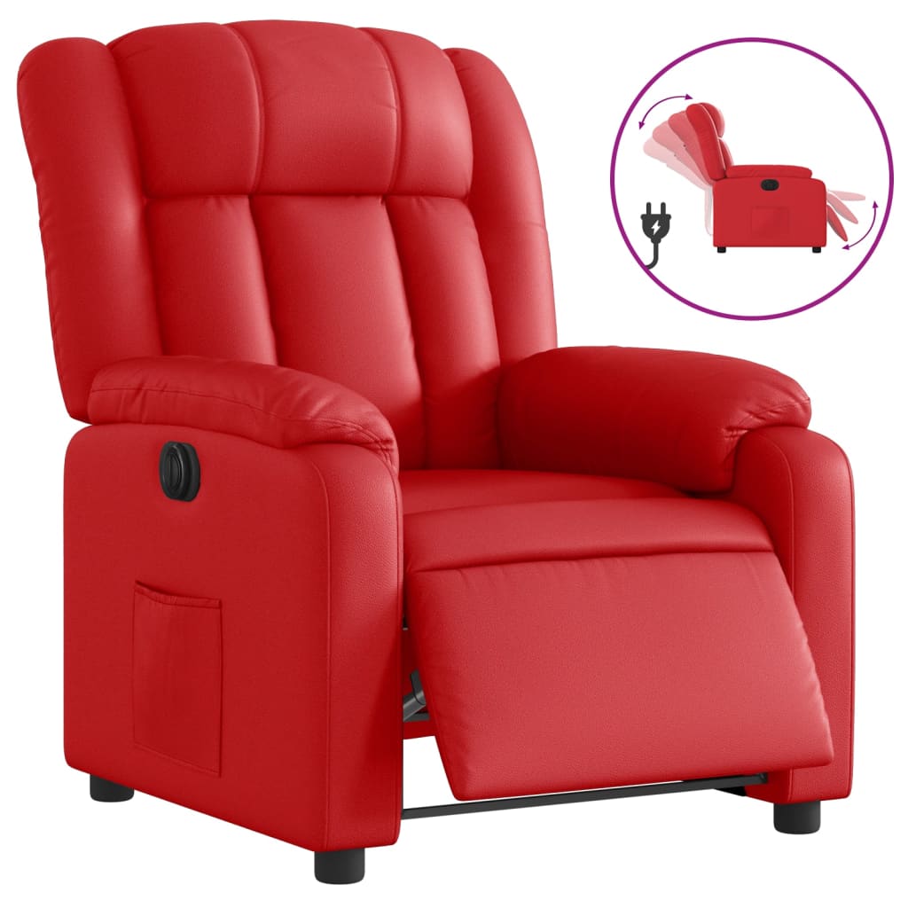 Fauteuil inclinable électrique Rouge Similicuir