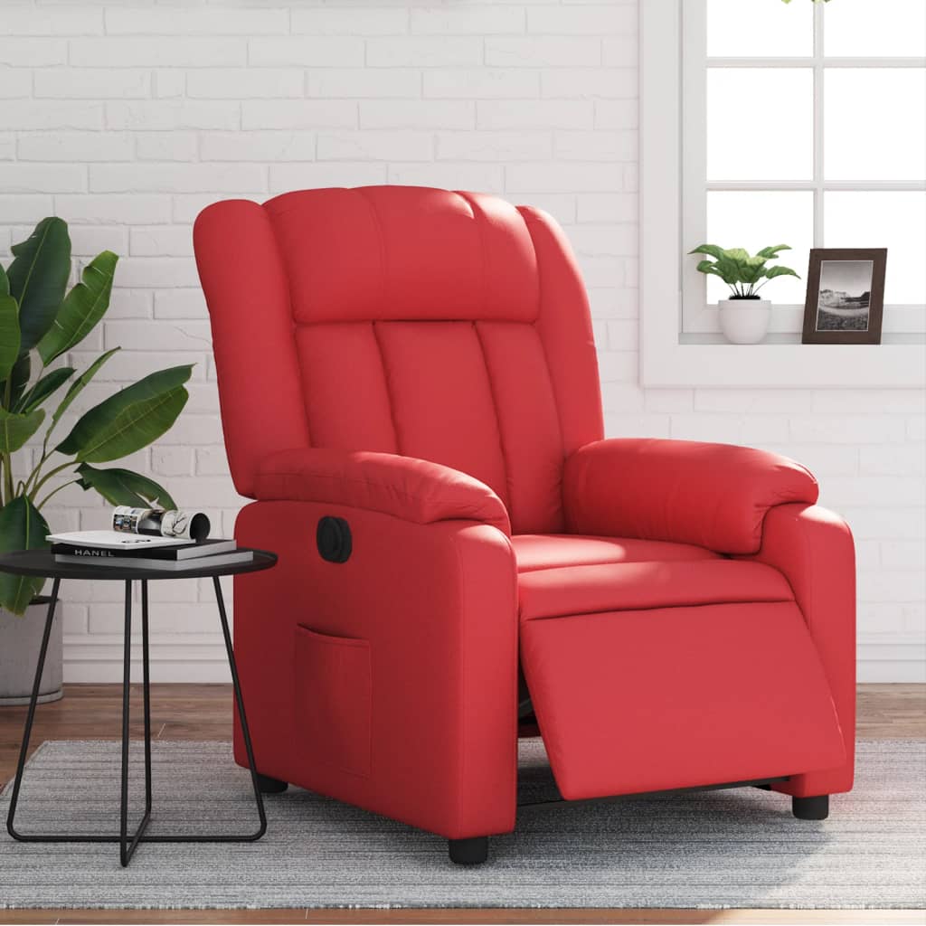 Fauteuil inclinable électrique Rouge Similicuir