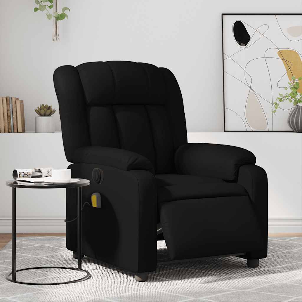 Fauteuil de massage inclinable électrique noir similicuir
