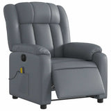 Fauteuil de massage inclinable électrique gris similicuir