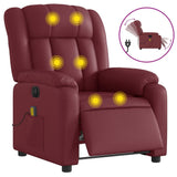 Fauteuil de massage inclinable électrique rouge bordeaux