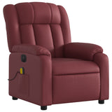 Fauteuil de massage inclinable électrique rouge bordeaux