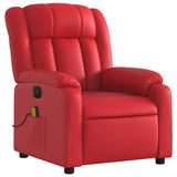 Fauteuil de massage inclinable électrique rouge similicuir