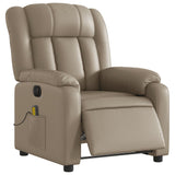 Fauteuil de massage inclinable électrique cappuccino similicuir