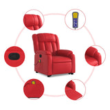 Fauteuil inclinable de massage Rouge Similicuir