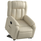 Fauteuil inclinable électrique crème similicuir