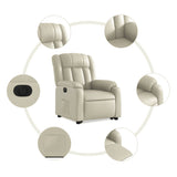 Fauteuil inclinable électrique crème similicuir