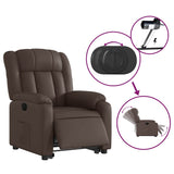 Fauteuil inclinable électrique marron similicuir