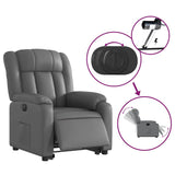 Fauteuil inclinable électrique gris similicuir
