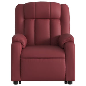 Fauteuil inclinable électrique rouge bordeaux similicuir